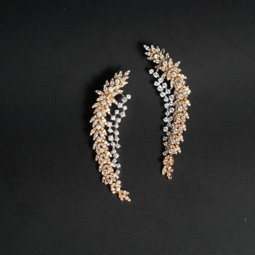 Aurelia Diamond Leaf Earrings