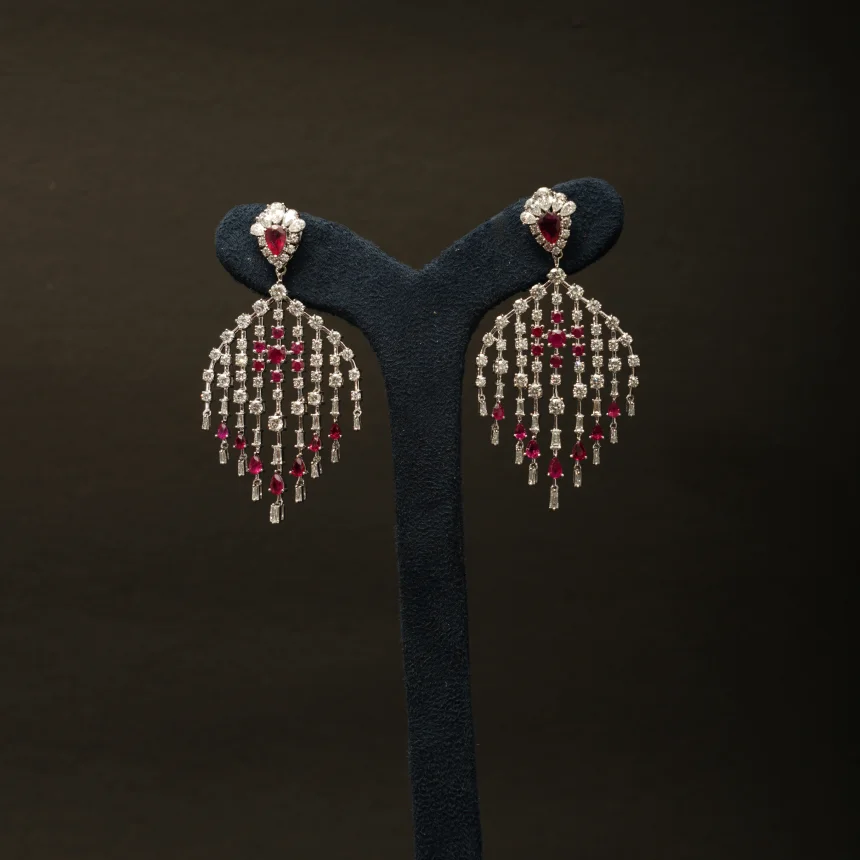 Waterfall Ruby Earring