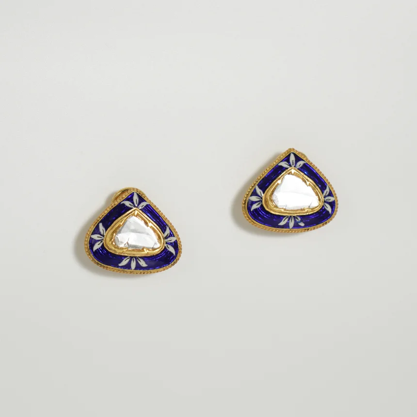 Polki Meenakari studs
