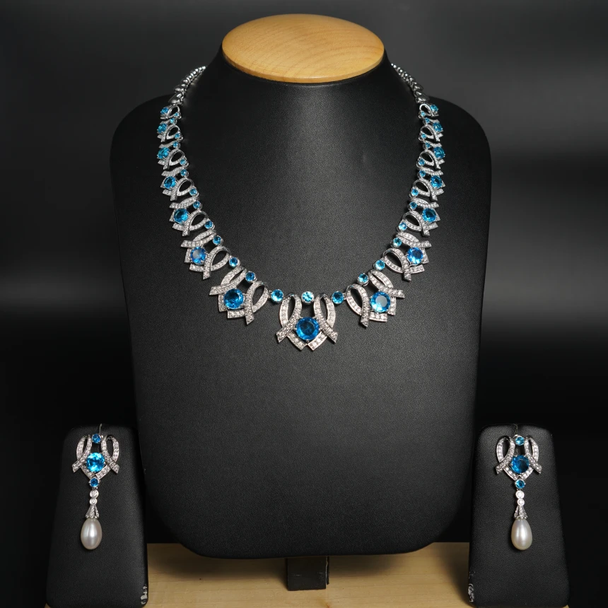 Aqua Fleur Diamond Necklace