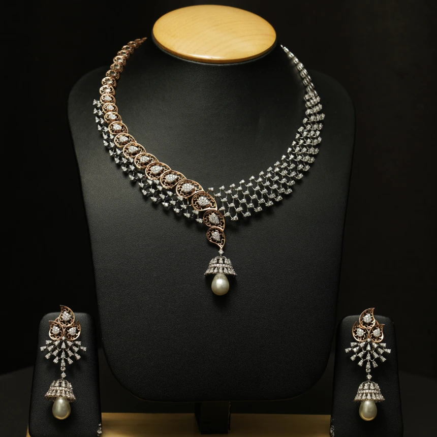 Dual Tone Diamond Necklace