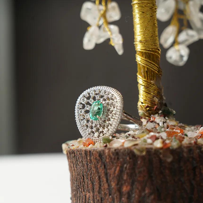 Evra Emerald and Diamond Ring