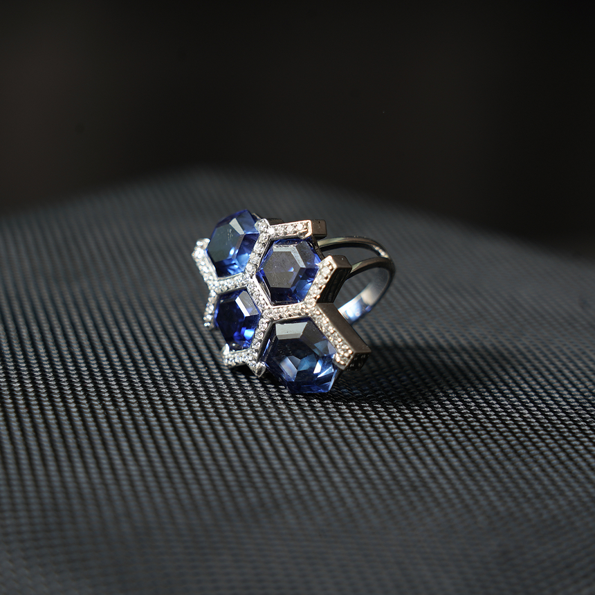 Sapphire Hexa Ring