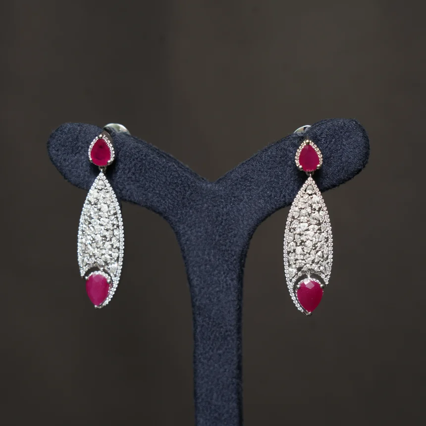 Ruby Cascade Diamond Earrings