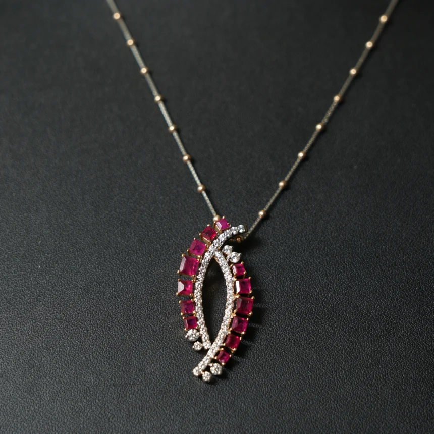 Scarlet Arc Diamond Pendant