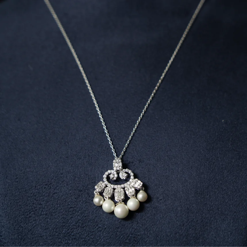 Celestia Pearl Diamond Pendant