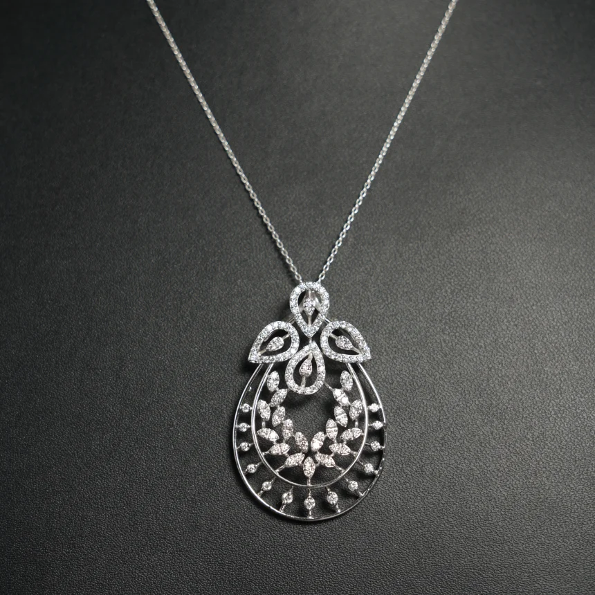 Celestine Drop Diamond Pendant