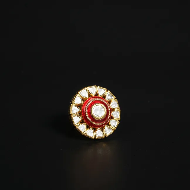 Rajputana Kundan Polki Ring