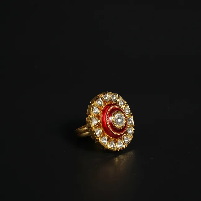 Rajputana Kundan Polki Ring